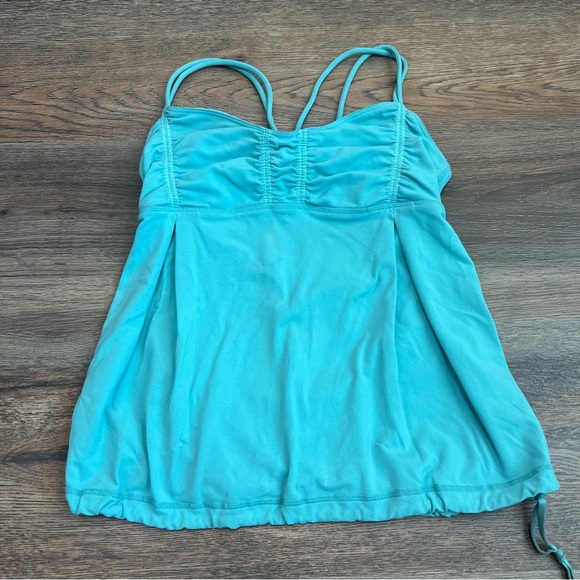 lululemon athletica Tops - Lululemon Gather Dance Strap Tank Top Blue Small Built In Bra Yoga Athletic Top